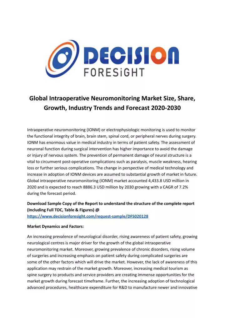 global intraoperative neuromonitoring market size