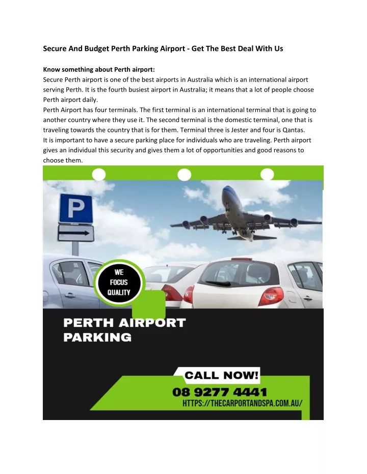 secure and budget perth parking airport