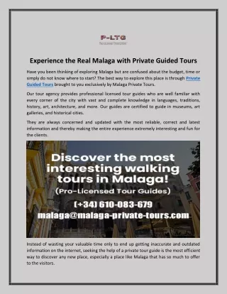 experience the real malaga with private guided
