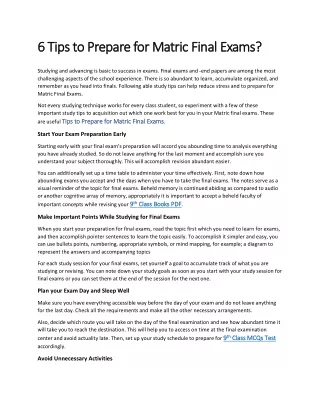 6 tips to prepare for matric final exams 6 tips