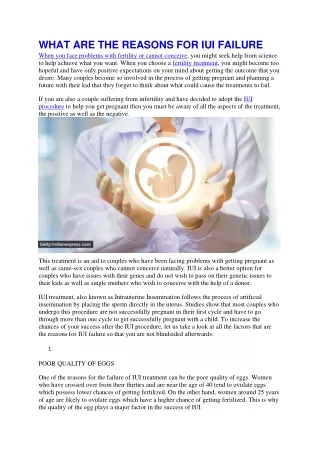 what are the reasons for iui failure when