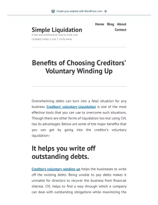 Benefits of Choosing Creditors’ Voluntary Winding Up