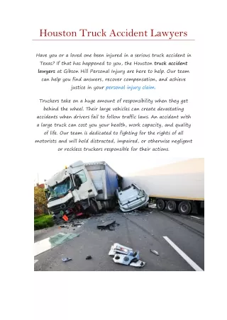 Houston Truck Accident Lawyers