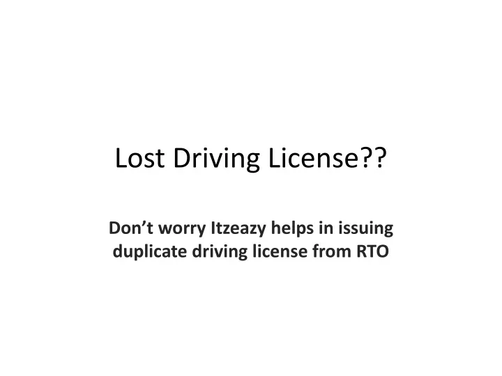 lost driving license