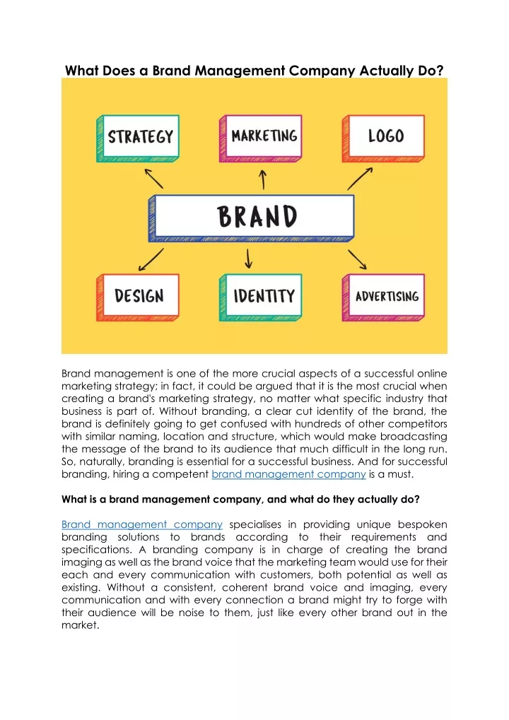 what does a brand management company actually do