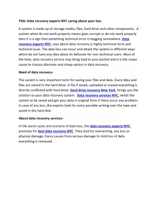 title data recovery experts nyc caring about your