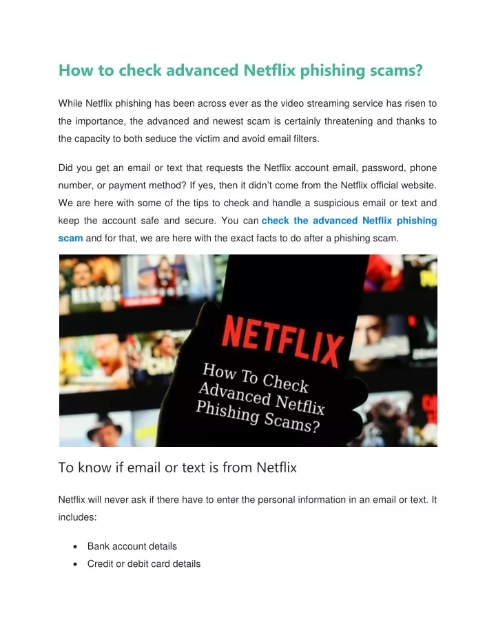 how to check advanced netflix phishing scams