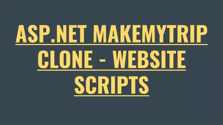 asp net makemytrip clone website scripts