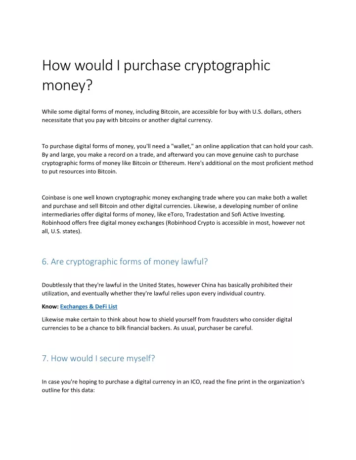 how would i purchase cryptographic money
