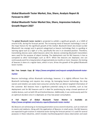 global bluetooth tester market size share