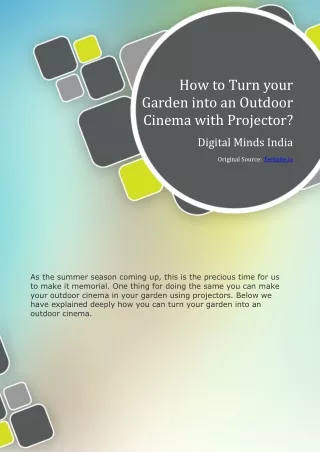 How to Turn your Garden into an Outdoor Cinema with Projector-converted