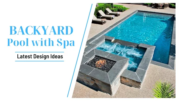 backyard pool with spa