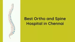 Best Ortho and Spine Hospital in Chennai