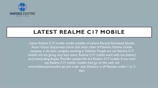 New Realme C17 mobile model in Lahore Pakistan