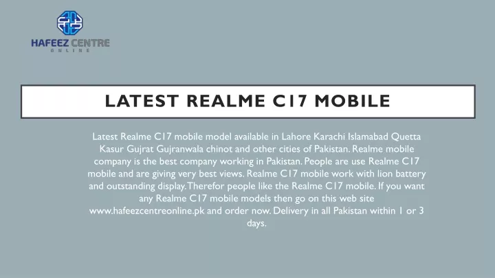 latest realme c17 mobile