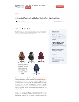 4 Essential Factors that Define the Perfect Gaming Chair