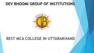 Best MCA College in Uttarakhand