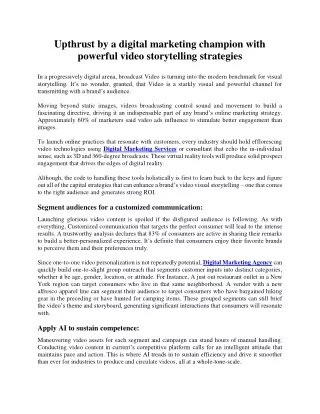 upthrust by a digital marketing champion with