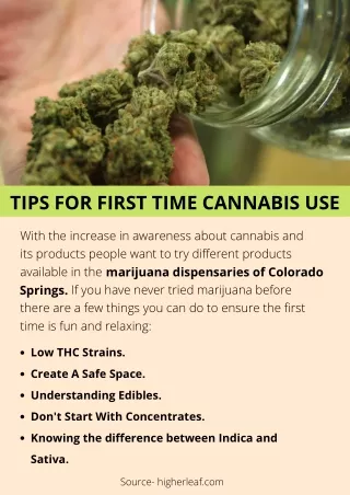 TIPS FOR FIRST TIME CANNABIS USE