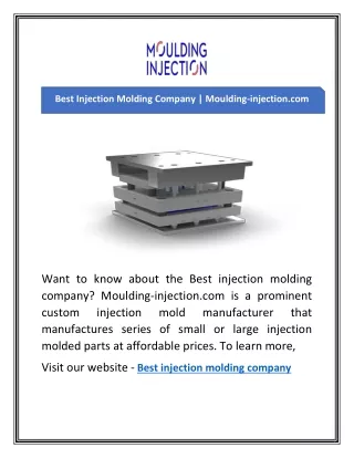 best injection molding company moulding injection