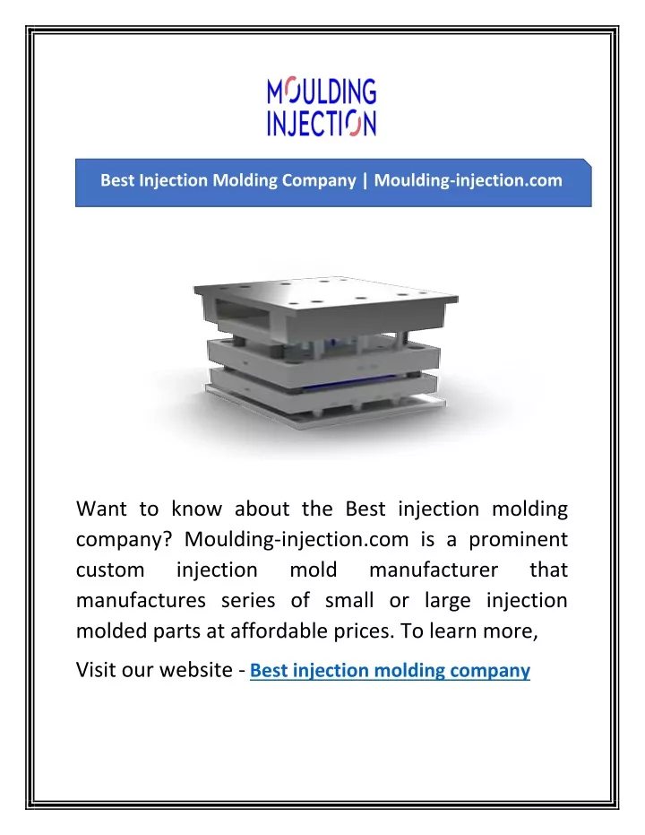 best injection molding company moulding injection