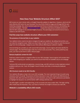 how does your website structure affect seo
