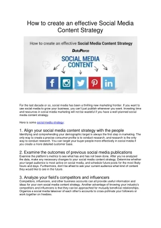 5 Tips to create effective Social Media Content Strategy
