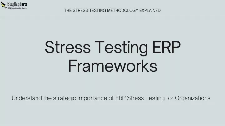 the stress testing methodology explained