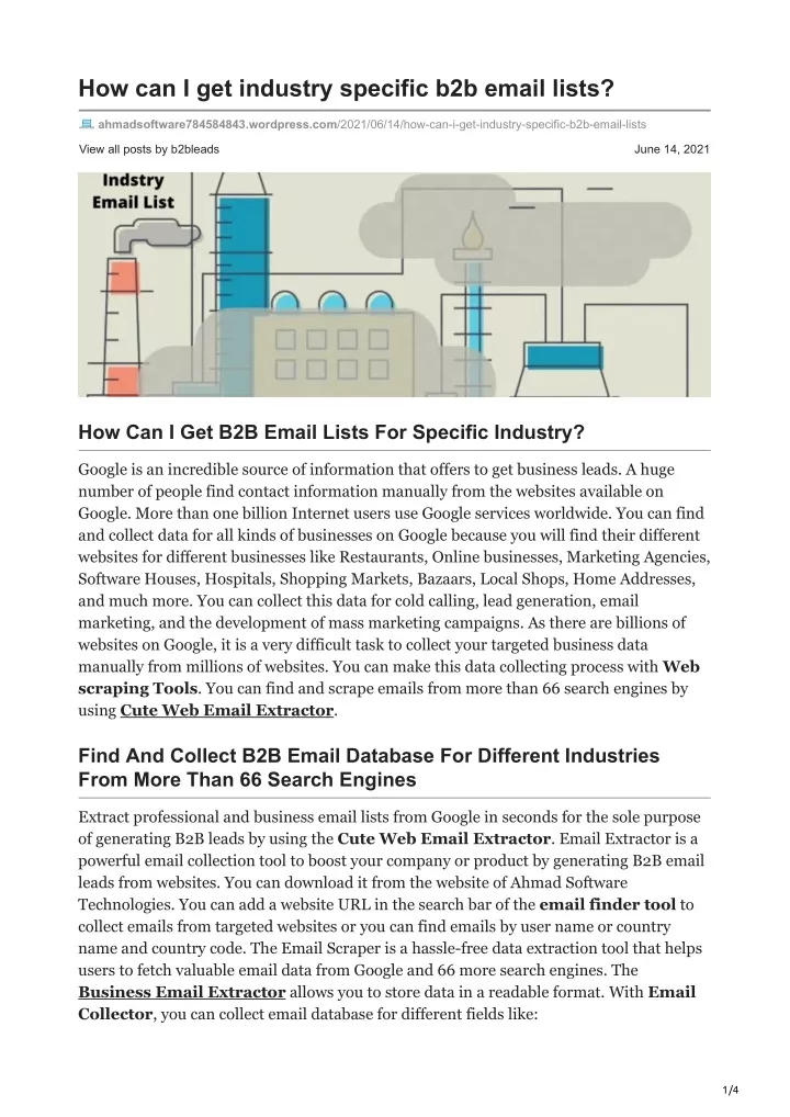 how can i get industry specific b2b email lists