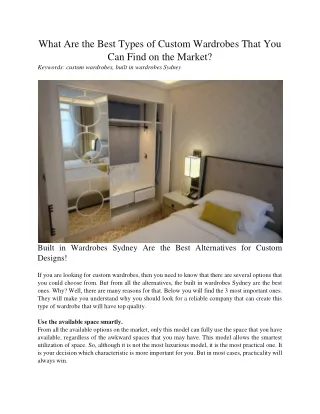what are the best types of custom wardrobes that