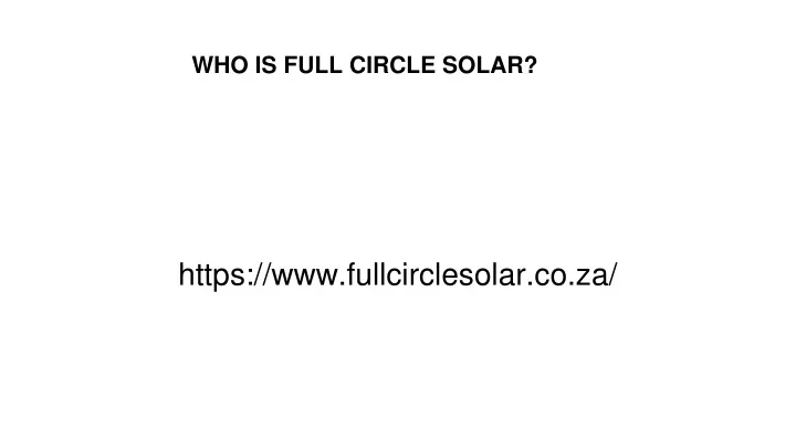 who is full circle solar