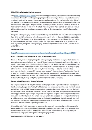 global airless packaging market snapshot