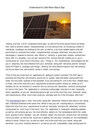 understand a little more about sop