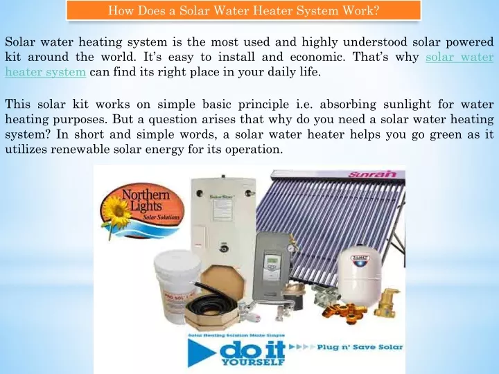 how does a solar water heater system work