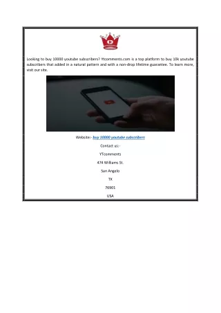 Buy 10000 Youtube Subscribers | Ytcomments.com