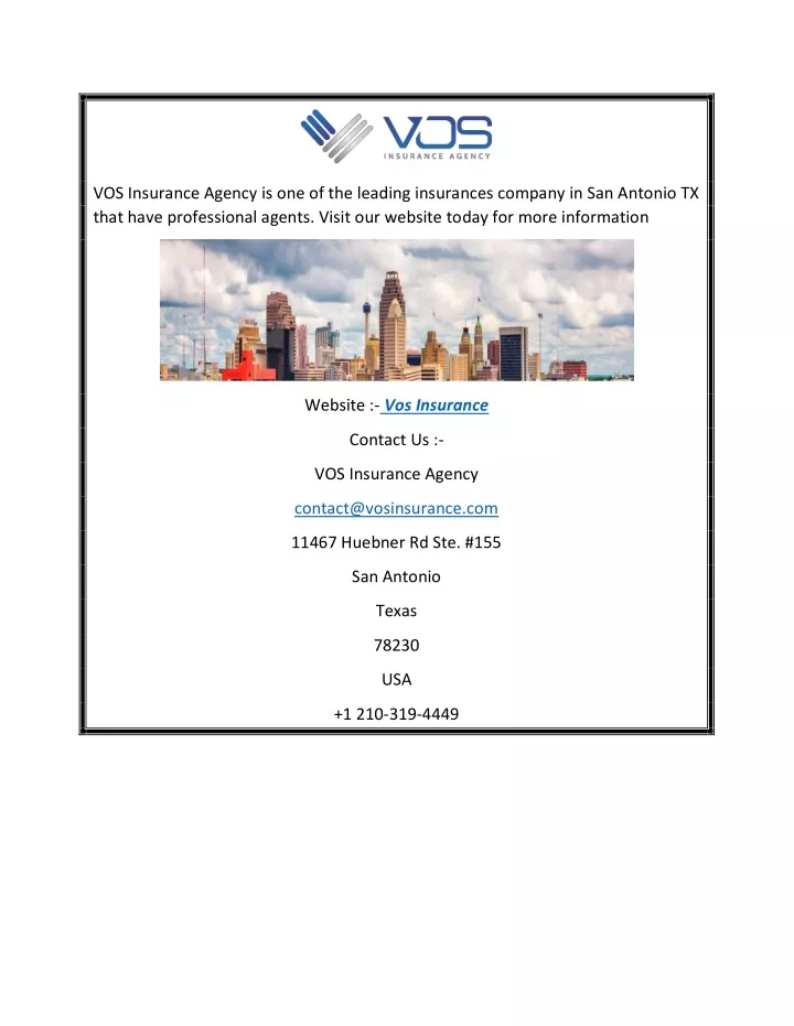 vos insurance agency is one of the leading