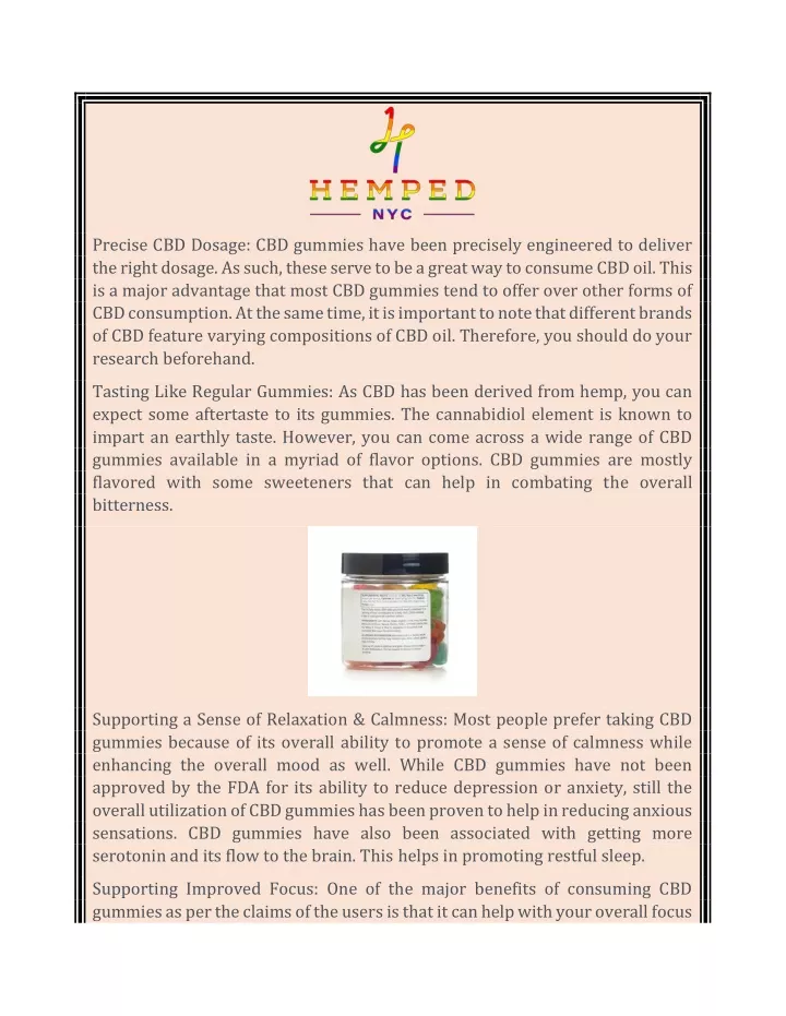 precise cbd dosage cbd gummies have been