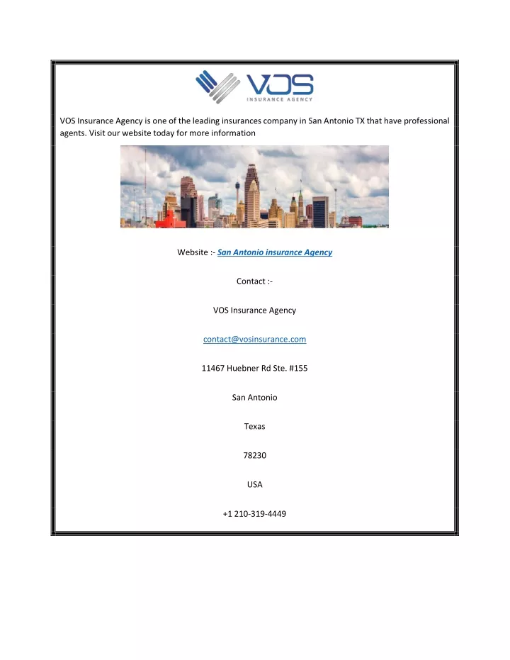 vos insurance agency is one of the leading