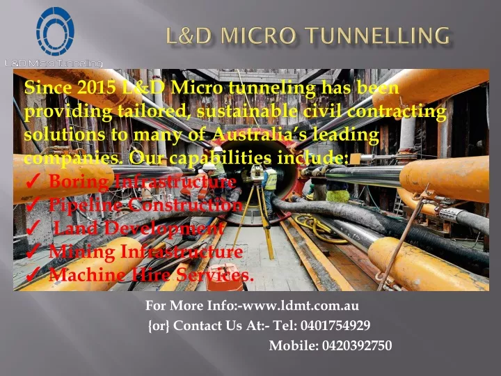 since 2015 l d micro tunneling has been providing