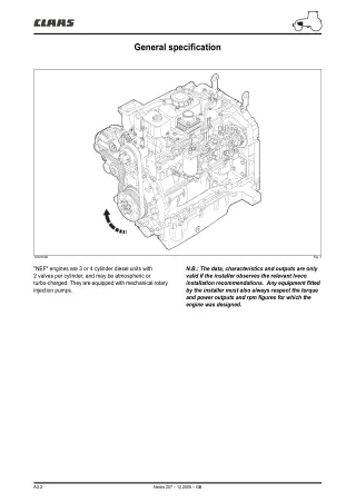 CLAAS NECTIS F 267 2 4WD (Type T16) Tractor Service Repair Manual