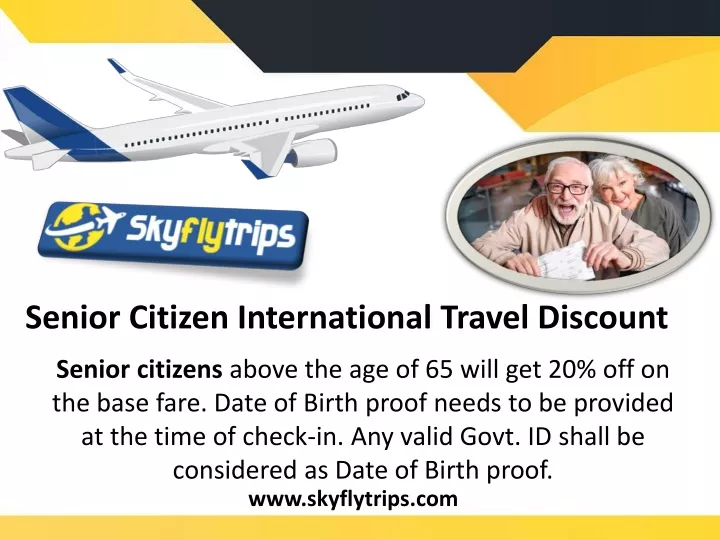 senior citizen international travel discount