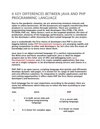 6 key differences between java