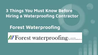 3 Things You Must Know Before Hiring a Waterproofing Contractor