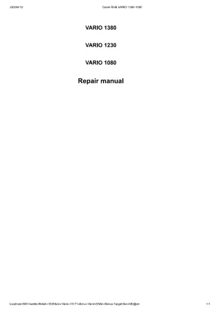 CLAAS VARIO 1380 (Type 536) CUTTER BAR Service Repair Manual