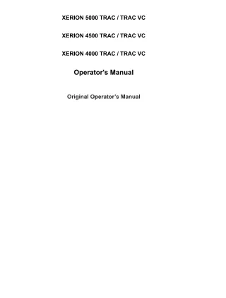 CLAAS XERION 4000 TRAC  TRAC VC (Type 782) TRACTOR Operator manual