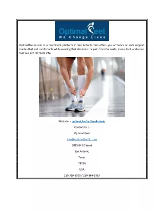 Optimal Feet in San Antonio  Optimalfeetsa.com