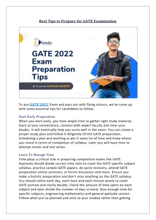 best tips to prepare for gate examination