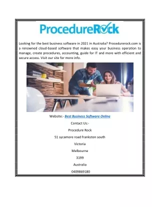 Best Business Software Online | Procedurerock.com