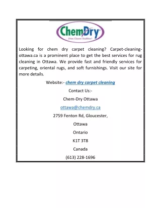 Chem Dry Carpet Cleaning | Carpet-cleaning-ottawa.ca