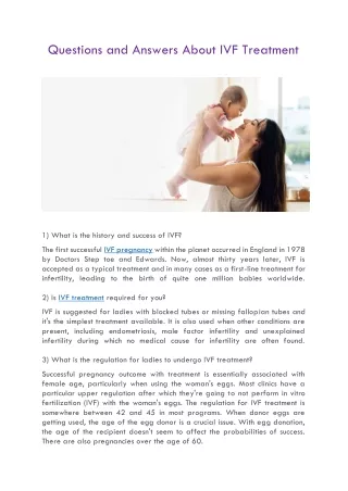 questions and answers about ivf treatment